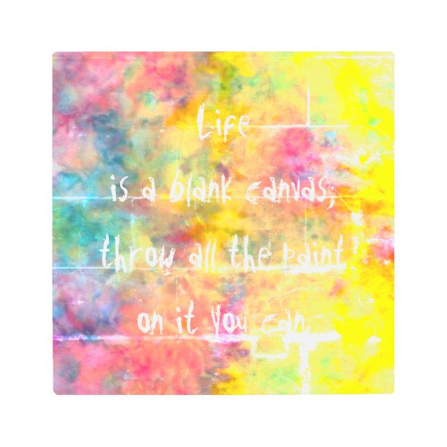 [Painter's Cloth]  Distressed Rainbow Tie-Dye Metal Print (Front)