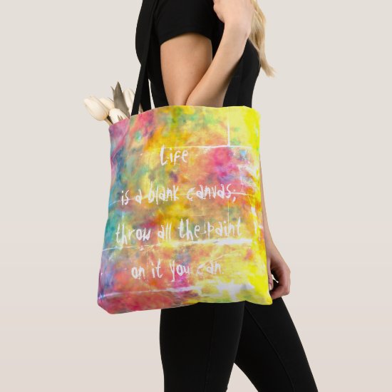 [Painter's Cloth]  Distressed Rainbow Tie-Dye Tote Bag