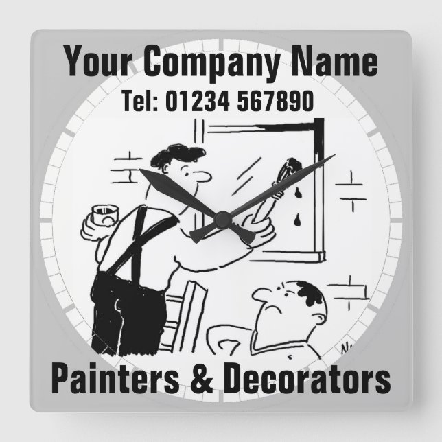 Painters & Decorators Cartoon Clock (Front)