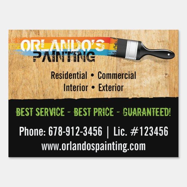 Painter's Double-sided Yard Sign (Back)