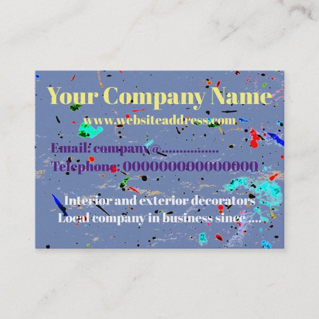 Painters Paint Splashes Business Card (Front)