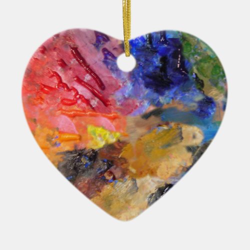 Painters Palette Colorful Paint  Ceramic Ornament