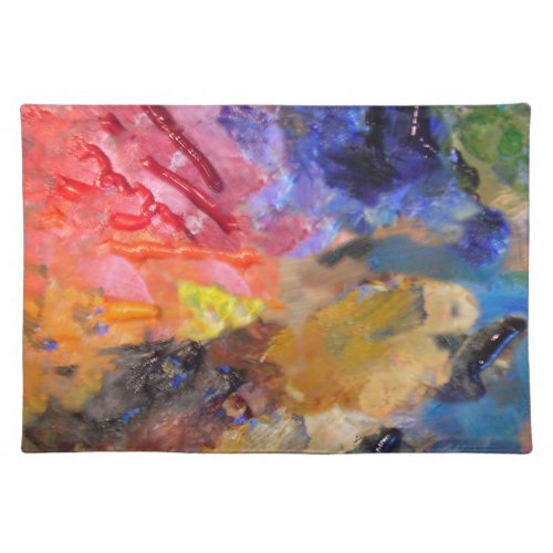 Painters Palette Colorful Paint  Cloth Placemat