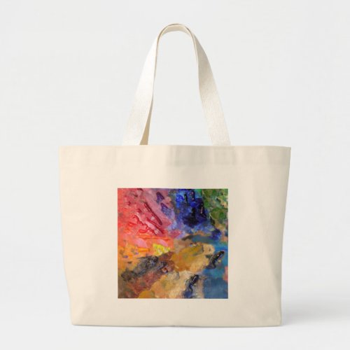 Painters Palette Colorful Paint  Large Tote Bag