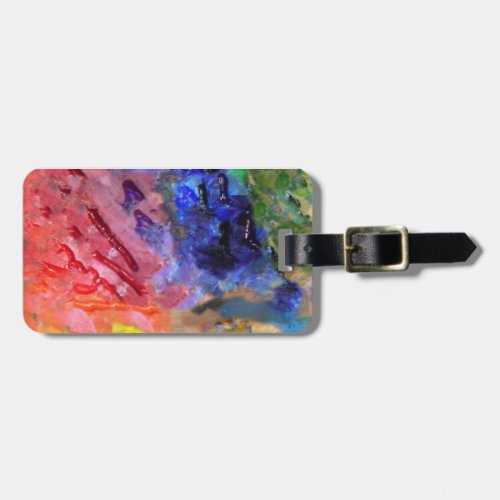 Painters Palette Colorful Paint  Luggage Tag