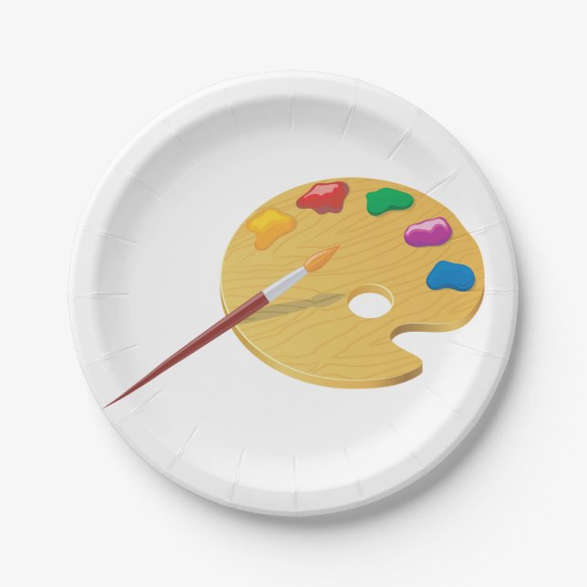 Painters Palette Paper Plates (Front)