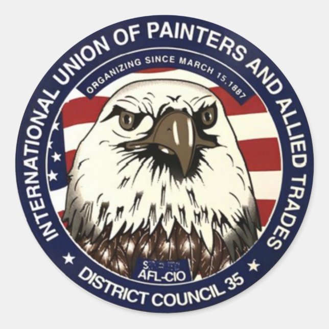Painters Union Eagle Classic Round Sticker (Front)