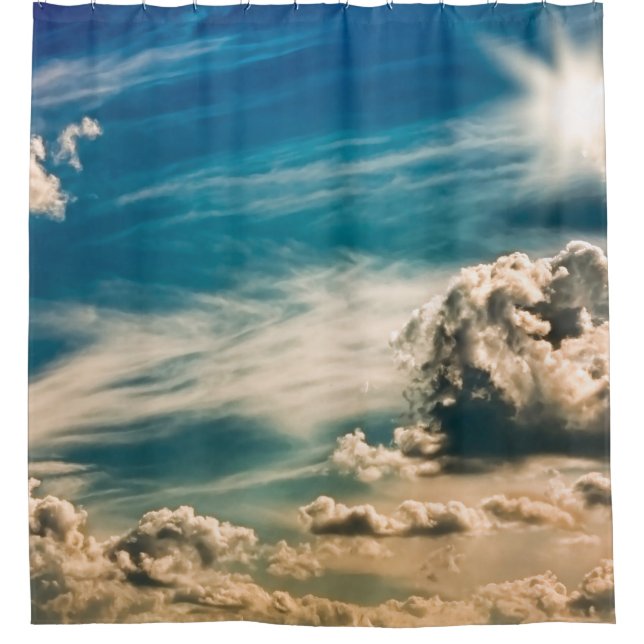 Paintery sky. Beautiful dramatic sky with clouds a Shower Curtain (Front)