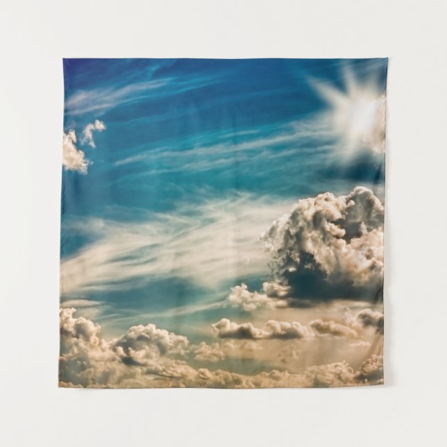 Paintery sky. Beautiful dramatic sky with clouds a Tapestry (Front)
