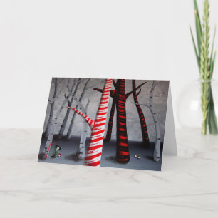 Painting a Candy Cane Holiday Card
