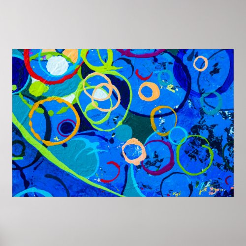 Painting abstract art oil and acrylic color on can poster