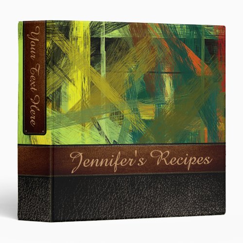 Painting Abstract Background Leather Look 12 3 Ring Binder