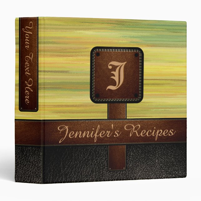 Painting Abstract Background Leather Look #15 3 Ring Binder (Front/Spine)