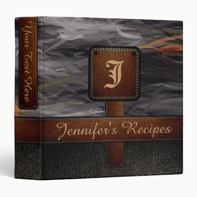 Painting Abstract Background Leather Look #21 Binder (Front/Spine)