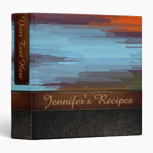 Painting Abstract Background Leather Look #8 3 Ring Binder