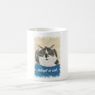 Painting - Adopt a cat promotion mugs