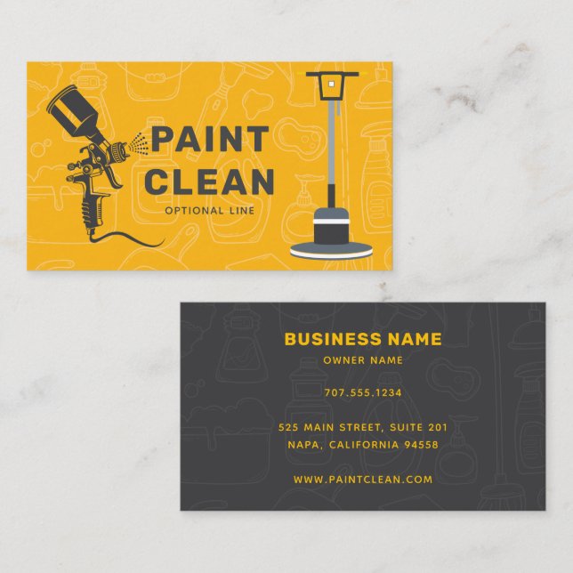 Painting and Cleaning Service Business Card (Front/Back)