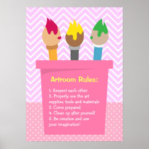 Painting And Crafts Arts Room Rules Poster
