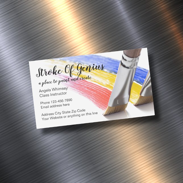 Painting And Crafts Classes Trendy Business Card Magnet (Creator Uploaded)