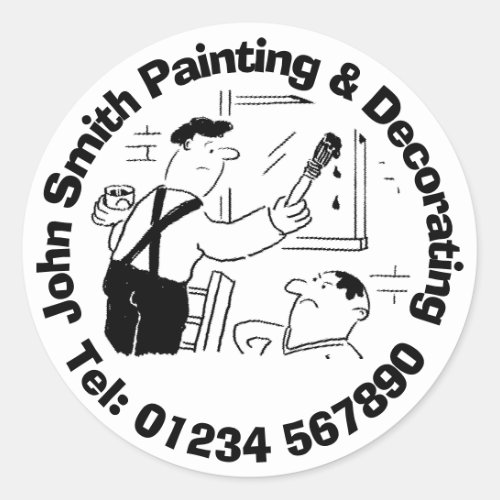 Painting and Decorating Decorators Classic Round Sticker