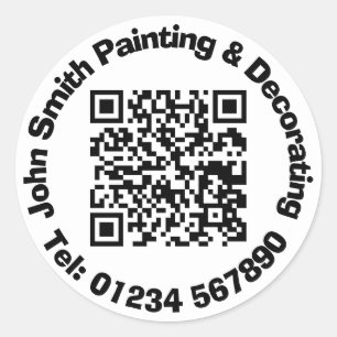 Painting and Decorating Decorators with QR Code Classic Round Sticker