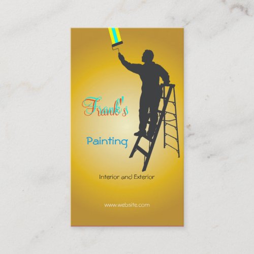 Painting and Decorating Gold Color Fabulous Detail Business Card