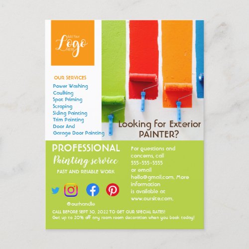 Painting and decorating handyman flyer postcard