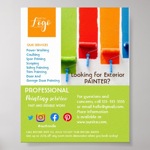 Painting and decorating handyman flyer poster