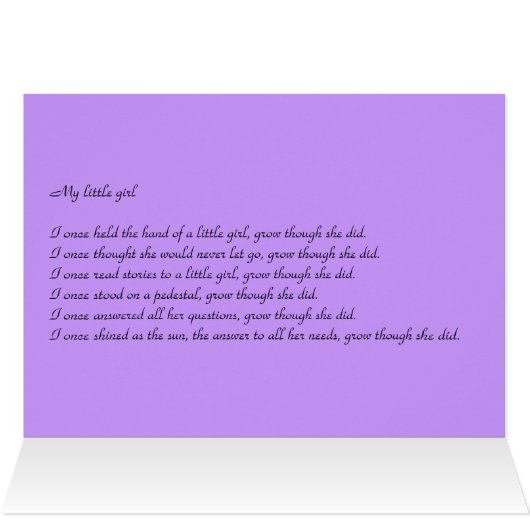 Painting and poem by Dale Candee “My little girl” (Inside Horizontal (Top))