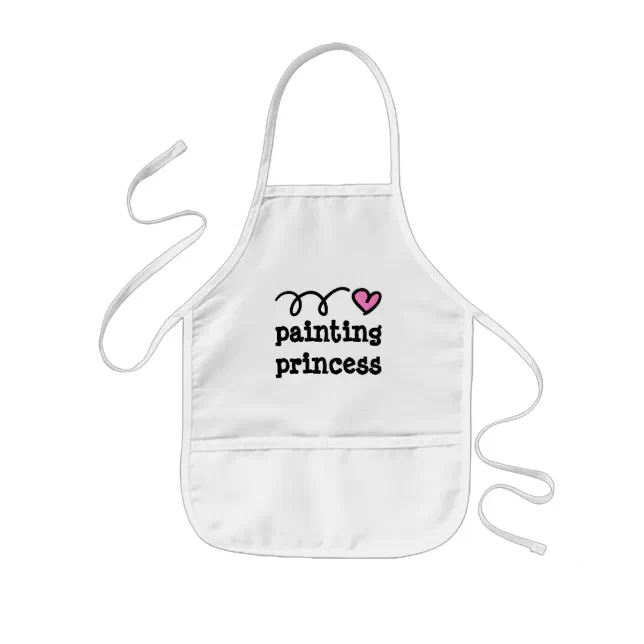 Painting apron for little kids, Painting princess