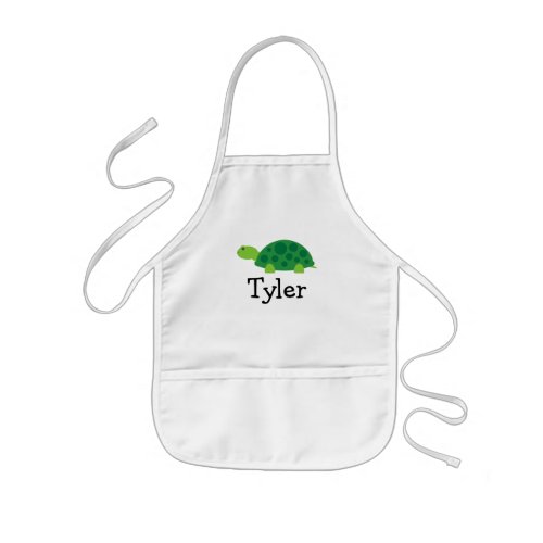 Painting apron for small kids with cute turtle