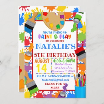 Painting Art Birthday Party Invitation by TiffsSweetDesigns at Zazzle