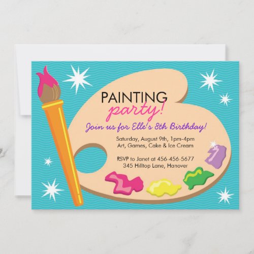 Painting &amp; Art Birthday Party Invitations
