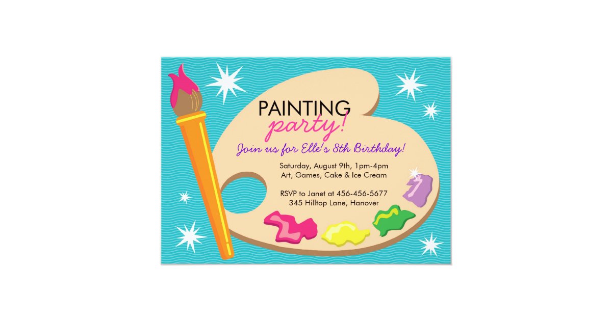 Painting & Art Birthday Party Invitations