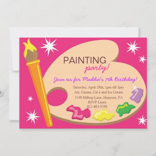 Painting &amp; Art Birthday Party Invitations