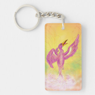 painting art fantasy chinese phoenix rising keychain