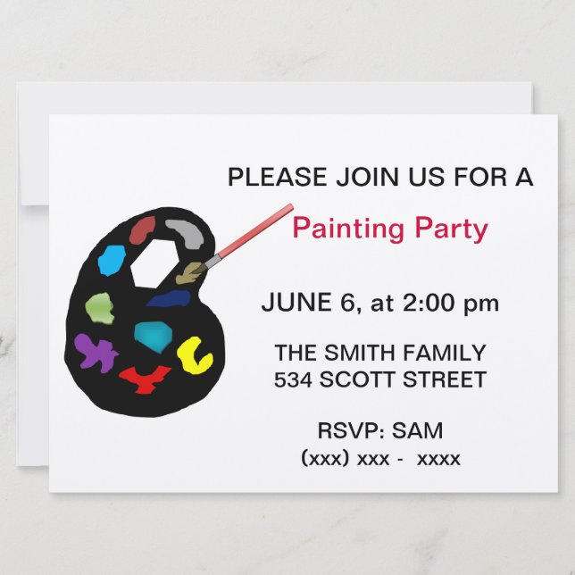 Painting Art Party Invitation (Front)