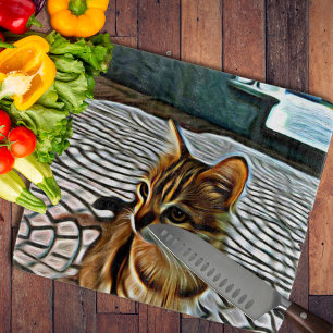 Painting Beautiful Cat Cutting Board