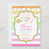 Painting birthday party invitation, Art birthday Invitation (Front)