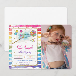 Painting Birthday Photo Invitation