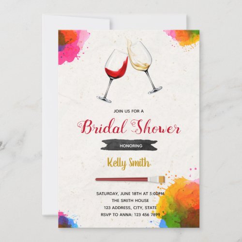 Painting bridal shower party invitation