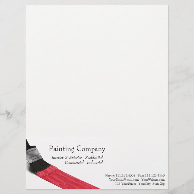 Painting Brush Red Color - Letterhead (Front)