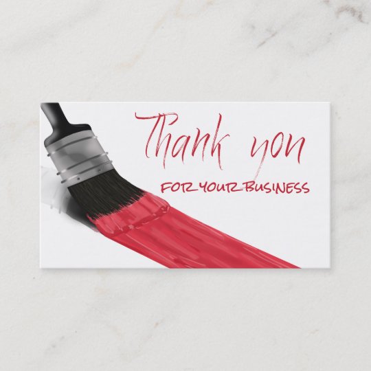 Painting Brush Red Color - Thank you Card | Zazzle.com