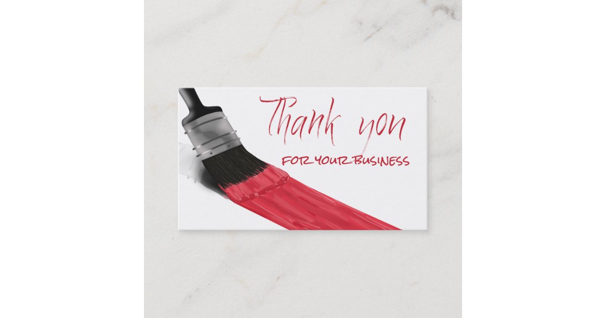 Painting Brush Red Color Thank You Card Zazzle Com