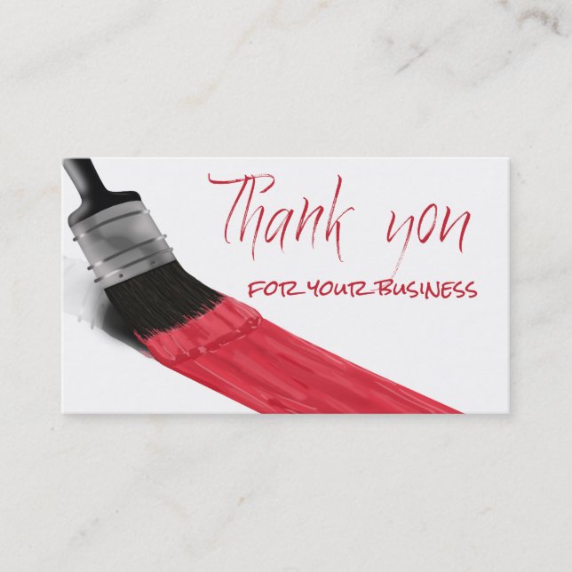 Painting Brush Red Color - Thank you Card (Front)