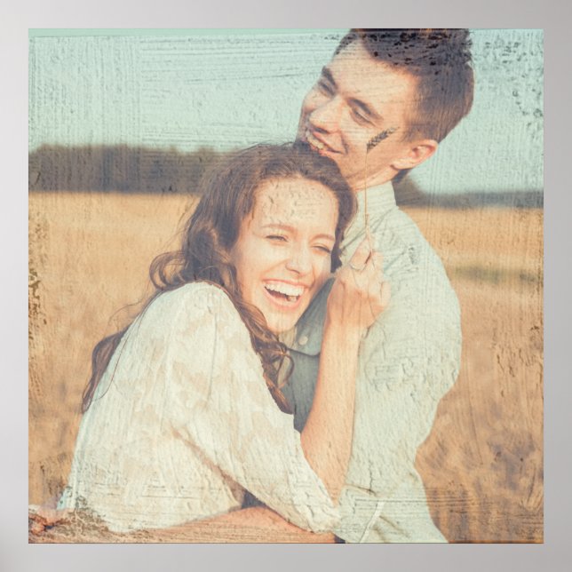 Painting Brush Strokes Painted Overlay Photo Poster (Front)