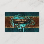 Painting Business Card Suede Blue Swirls at Zazzle