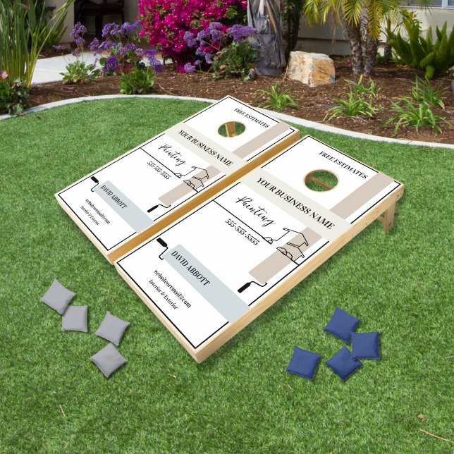 Painting Business Roller Lines Cornhole Set (Creator Uploaded)