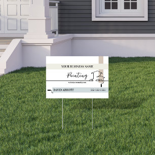 Painting Business Roller Lines Job Site Sign