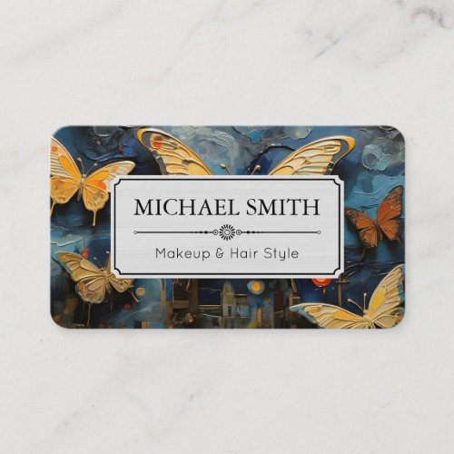 Painting Butterfly Elegant Modern Business Card